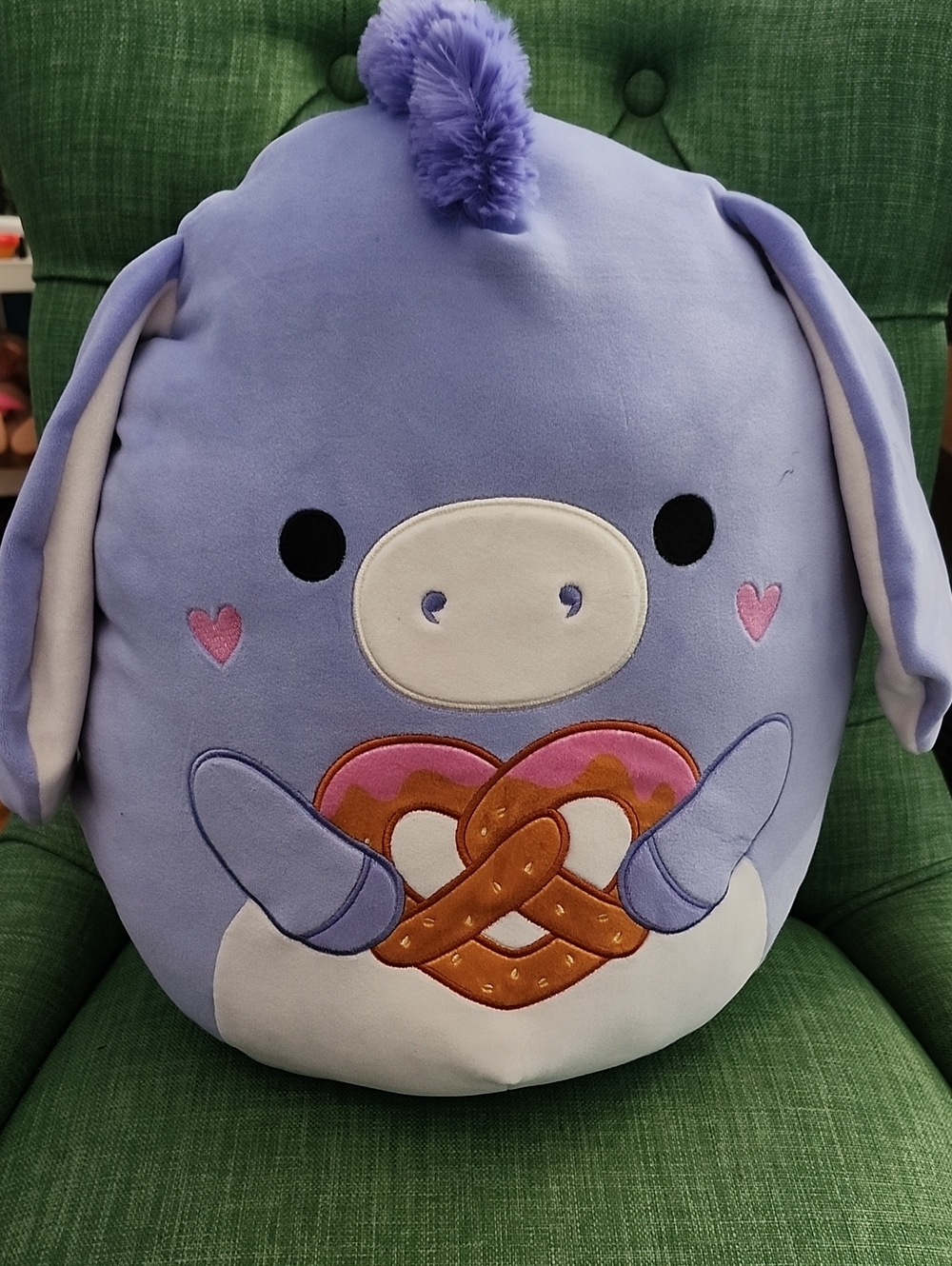 Squishmallows 14" Milanda Lavender Plush Donkey Holding Pretzel Plush